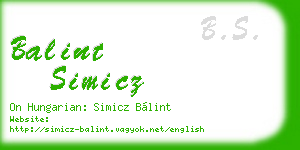 balint simicz business card
